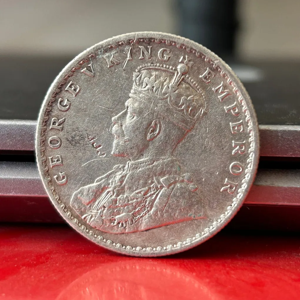 Rare 1916 One Rupee of George V King Emperor Calcutta Mint Silver 11.66 Gram British India Coin Same as per shown given