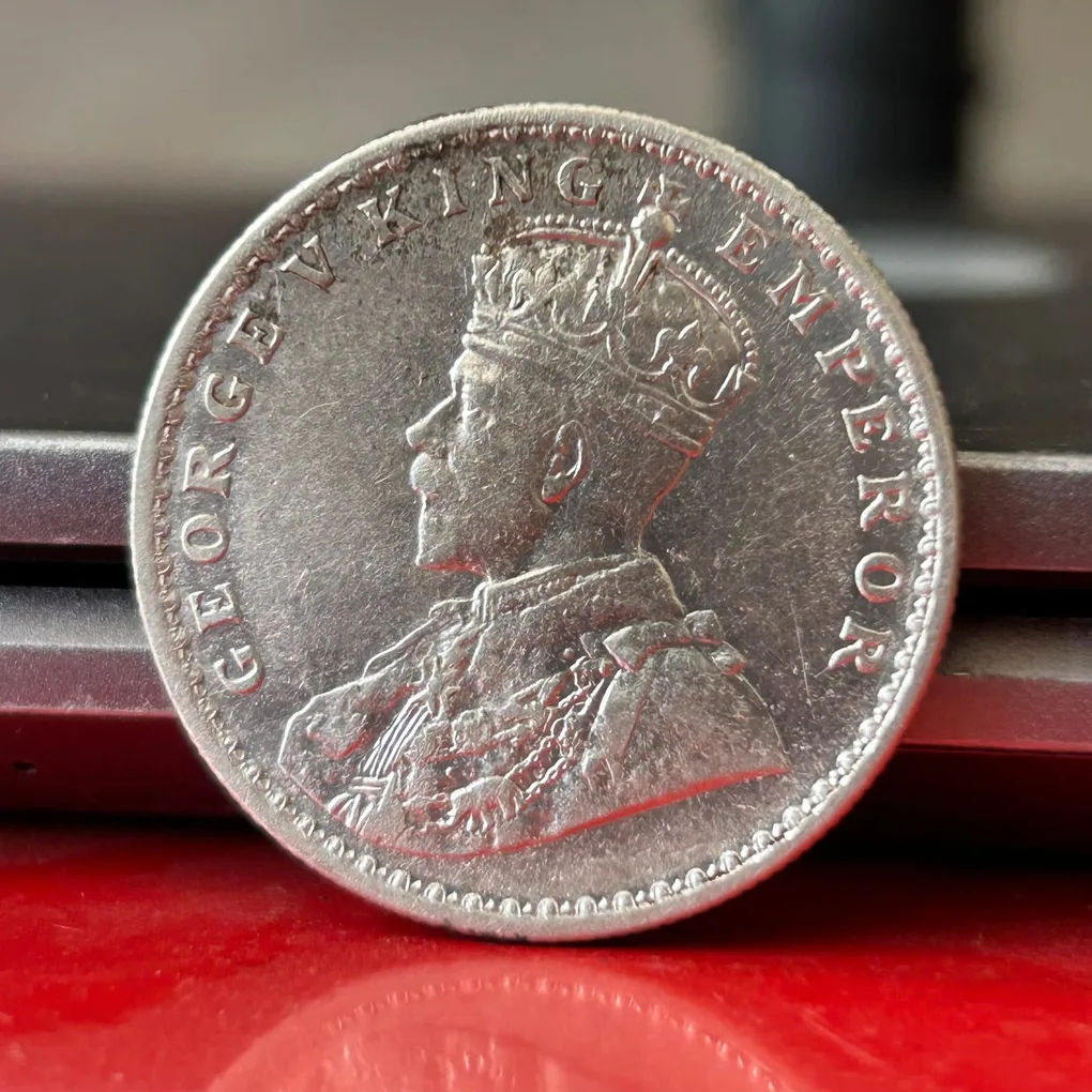 Rare 1918 One Rupee of George V King Emperor Calcutta Mint Silver 11.66 Gram British India Coin Same as per shown given
