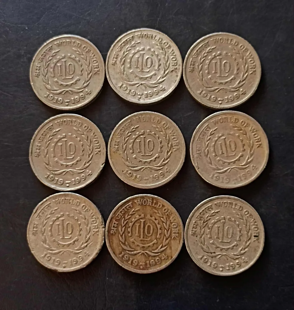 Republic India Denominaton 5₹ World of work 1919-1994 Same and similar set are available