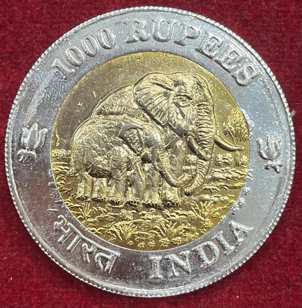 1000 Rupees Token Bimetallic Big Size Token # Z-1301