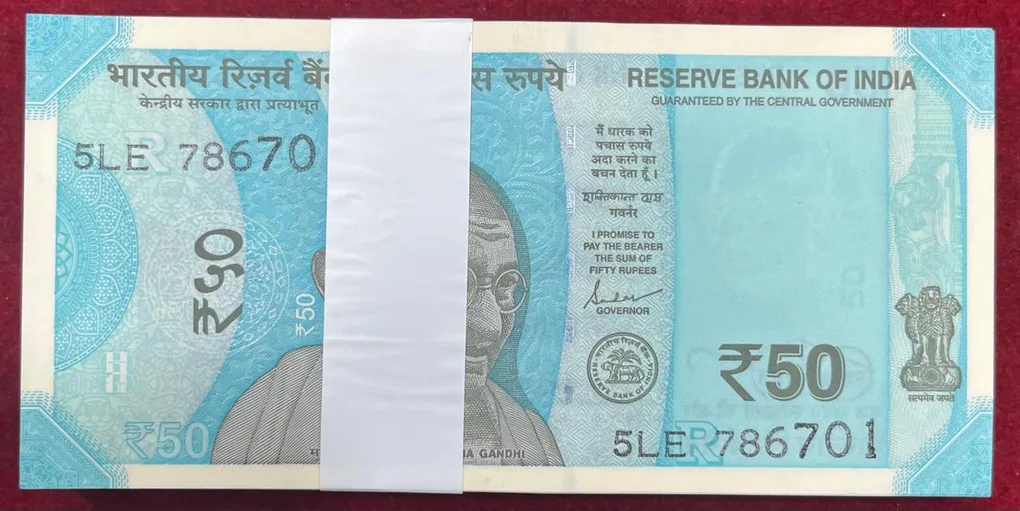 786701-786800 Fancy Number Rare 50 Rupees GEM UNC Serial Packet with Fancy Number 786 786