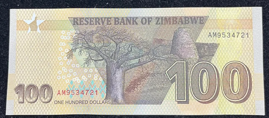 Zimbabwe 100 Dollars GEM UNC Rare Note