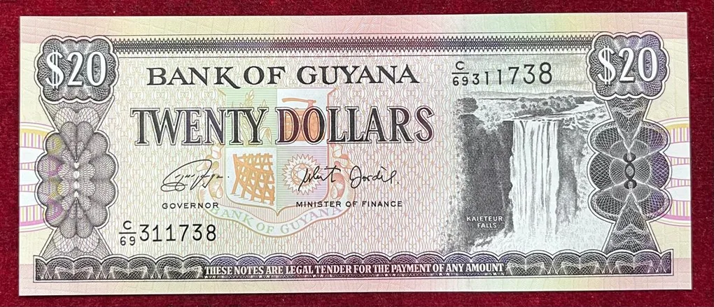 Guyana 20 Dollars GEM UNC Rare Note