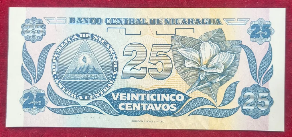 DE Nicaragua 25 Veinticinco Centavos GEM UNC Rare Note