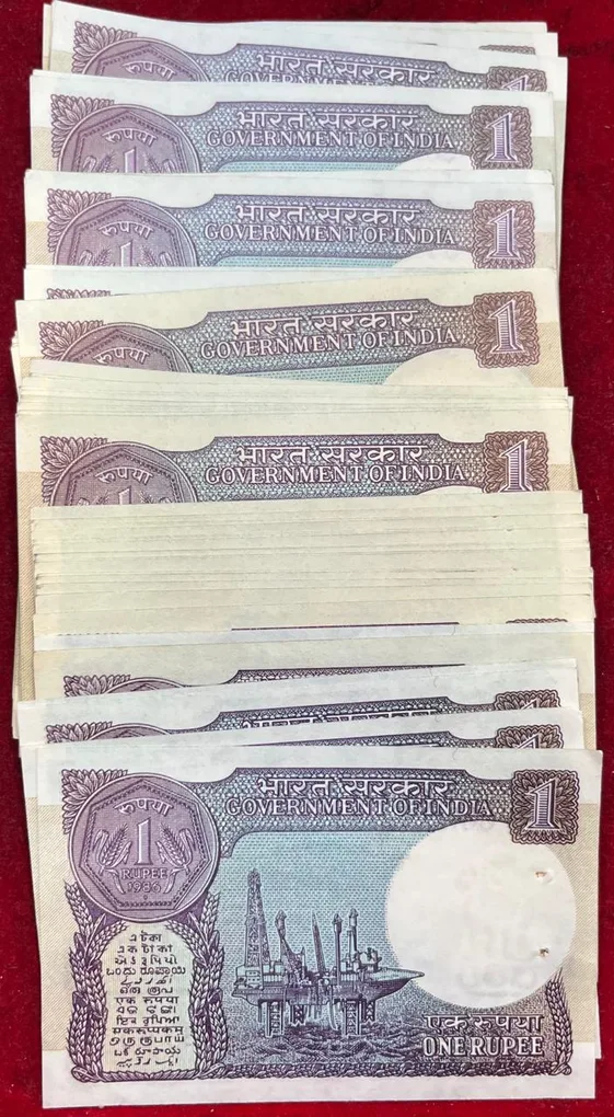 1 Rupees MIX Governor UNC Condition ( 100 PCS LOTT ) Rare Note # SKU -34