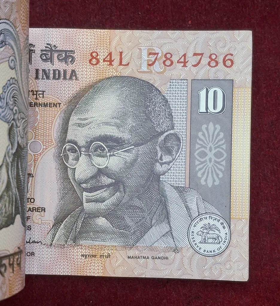 10 Rupees Governor Bimal Jalan ( R Insert) Rare ( 100 Note ) Serial Packet with Fancy Number Ending 786