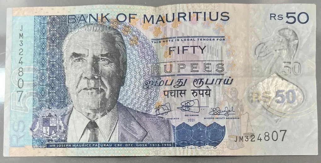 Mauritius 50 Rupees Polymer Rare Note # B-2