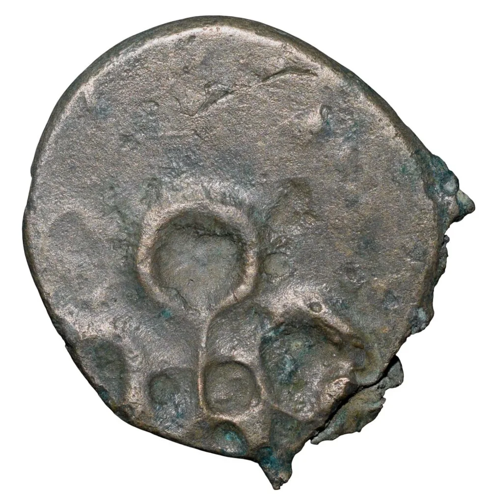 Potin Coin of Pulumavis(1st Cen.BC) of Satavahana Dynasty Elephant Type Banavasi Region