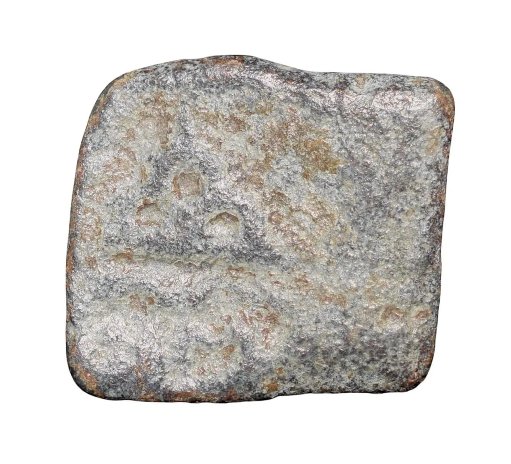 Lead Coin of Western Kshatrapa - Rudrasena III? (3rd Cen. AD) with Bull facing right/3-Arched Hill Rare