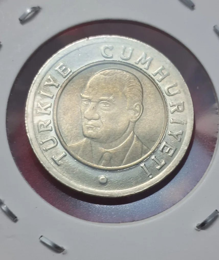 Turkey 1 Lira Bimetal / Bimetallic Coin