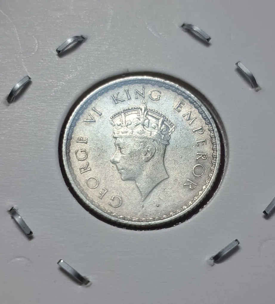1/4 Rupee 1939 George VI King Empeor Coin