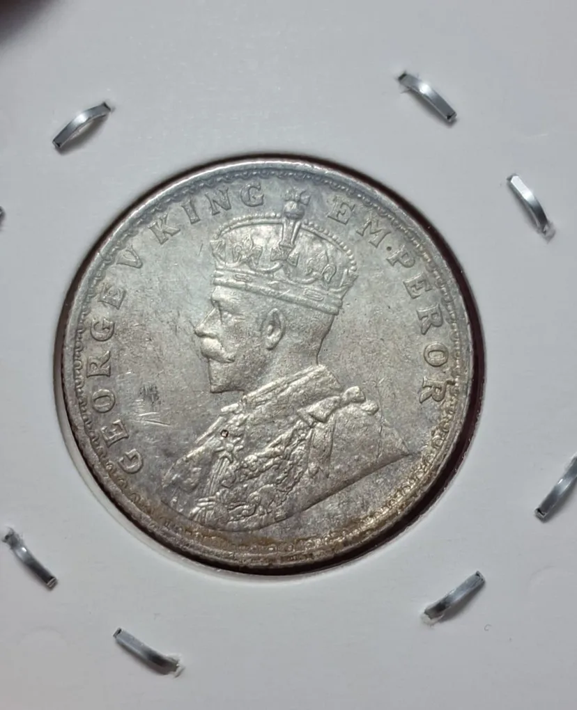 Half Rupee 1918 Coin Bombay George V King Emperor