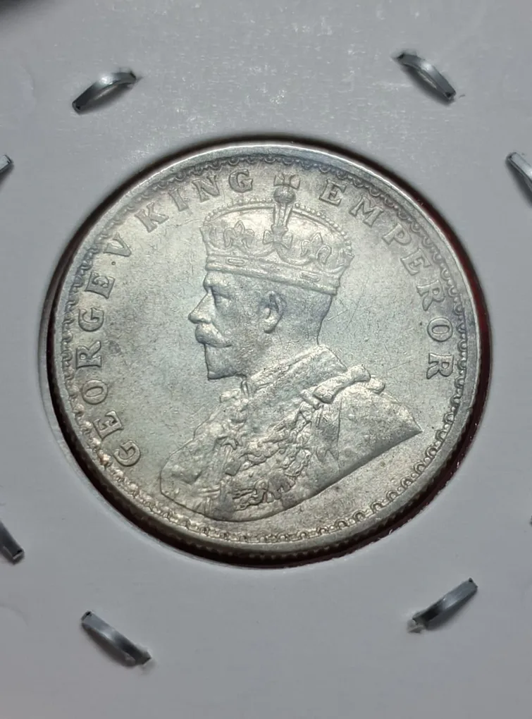 Half Rupee 1919 Coin Bombay George V King Emperor