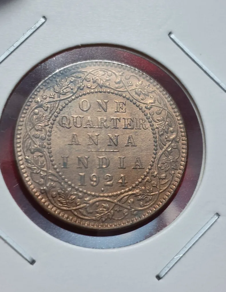 One Quarter Anna 1924 Bombay Mint George V King Emperor Coin