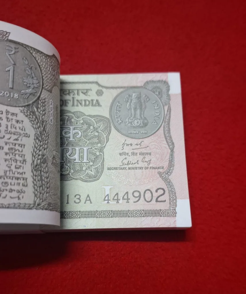 One Rupee Packet 2018 444999 Serial No. 444901