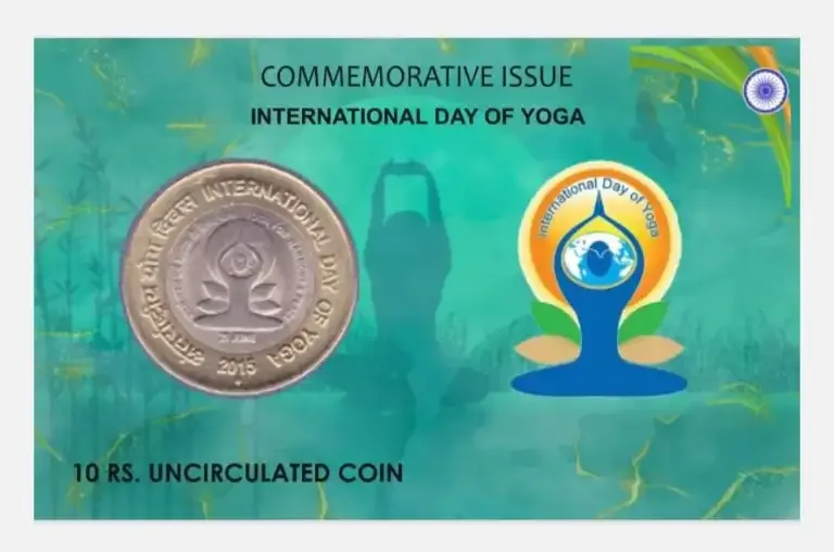 10 Rs INTERNATIONAL DAY OF YOGA rare Commemorative Coin Card Special Edition