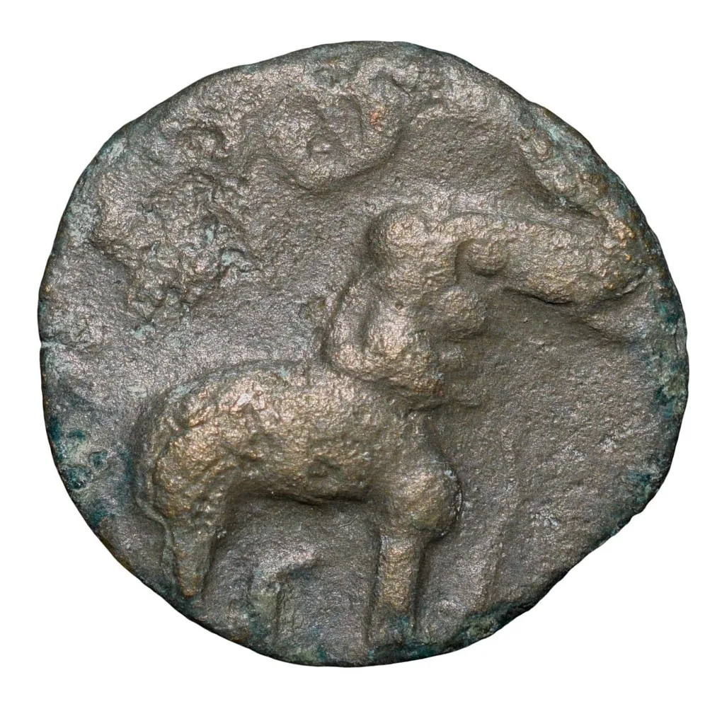 Potin Coin of Yajna Satakarni(1st Cen.BC) of Satavahana Dynasty Elephant Type Banavasi Region