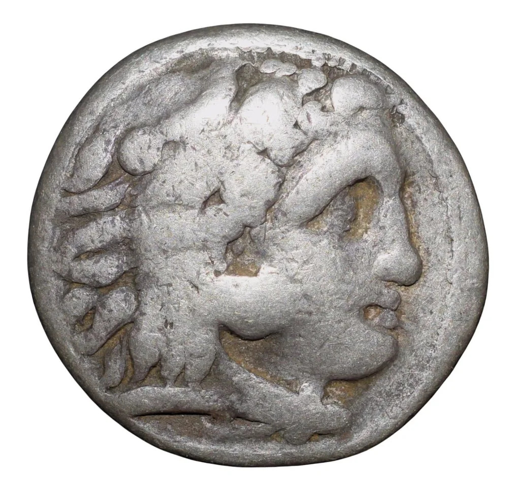 Silver Drachma of Kingdom of Macedonia In the Name of Alexander III (336 - 323 BC) Extremely Rare