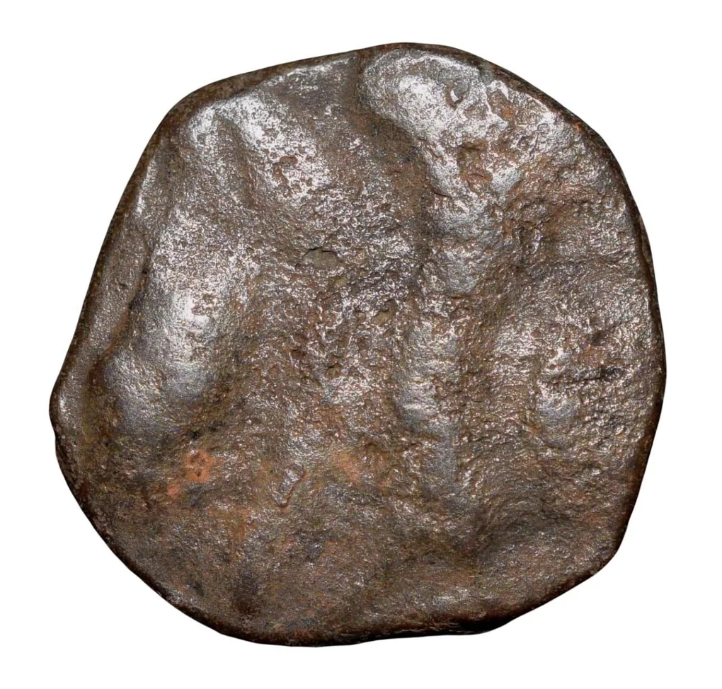 Copper Fractional Unit of Vasudev (AD 190-230) of Kushan Dynasty with Shiv & Nandi Type Rare