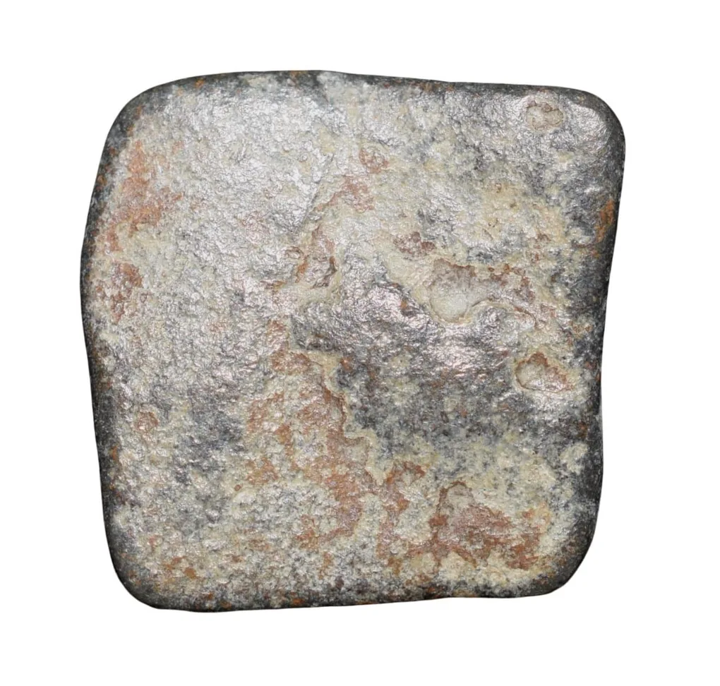 Lead Coin of Western Kshatrapa - Rudrasena III? (3rd Cen. AD) with Bull facing Right/6-Dotted Hill Rare