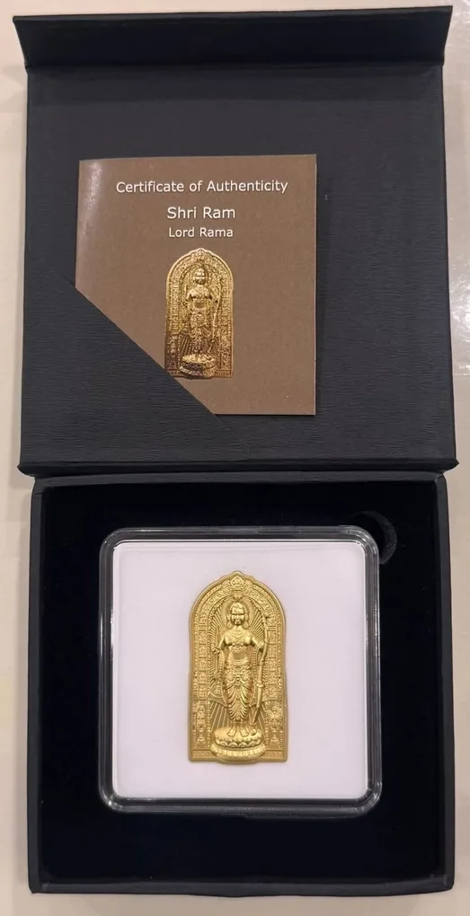 Shri Ram Cameroon 🇨🇲 500 Francs CFA 30 gm 999 silver ( gold gilded) Mintage 300 With Box & COA beautiful silver coin set