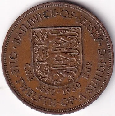 1960 Jersey 1/12 shillings Elizabeth II Coin rare