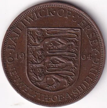 1964 Jersey 1/12 shillings Elizabeth II Coin rare