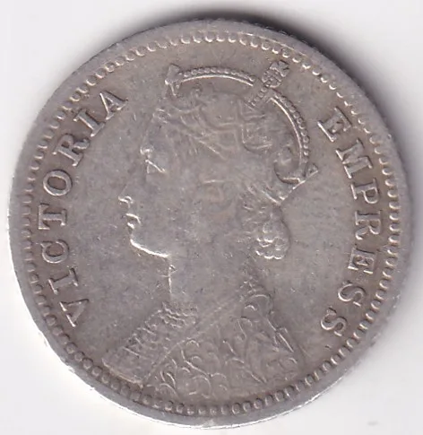 1/4 Rupee Victoria 1893 Silver Rare Coin Collector Choice