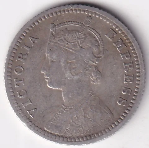 1/4 Rupee Victoria 1889 Silver Rare Coin Collector Choice