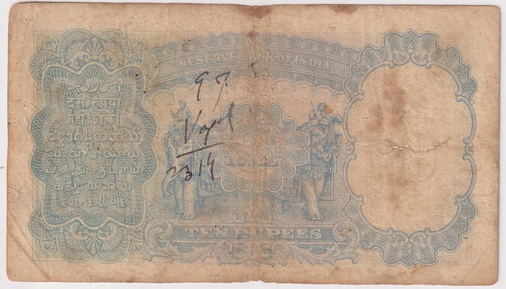 Fine Condition 10 Rupees King Geroge VI Side Face J B Taylor Signed 1938 Note Rare #2