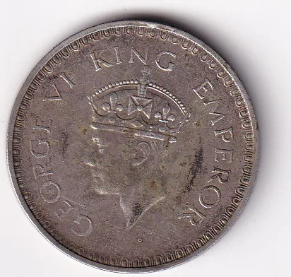 India - British 1 Rupee - George VI 1943 Bombay Mint Extreme Rare Rare Coin #N-306
