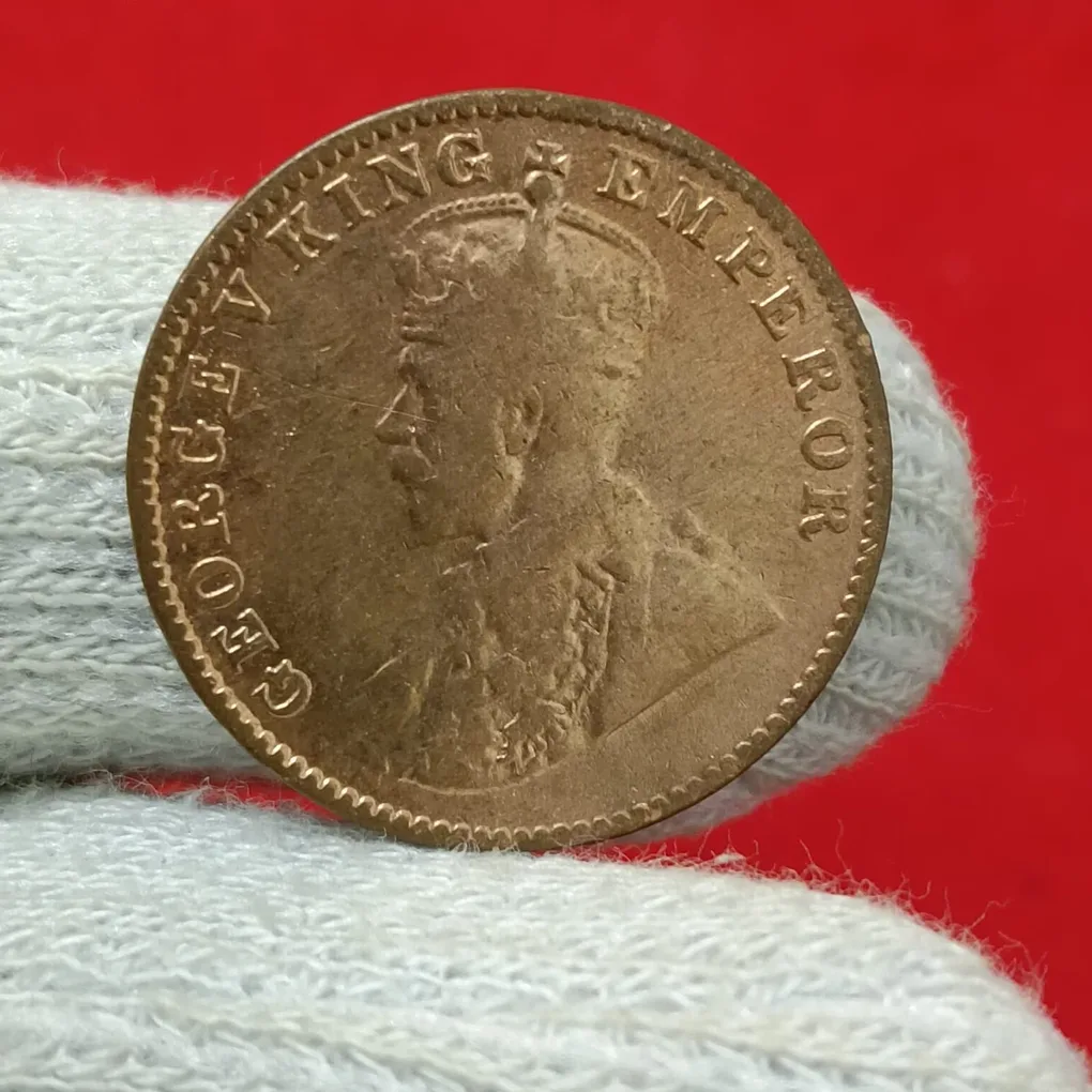 George V One Quarter Anna 1924 Year Scare Coin Bombay Mint Good Condition