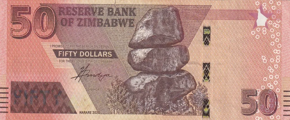 Zimbabwe Fifty Dollars Old Issue World Note
