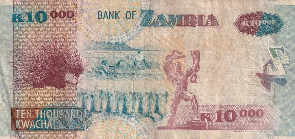 Zambia Ten Thousand Kwacha Old Issue World Note