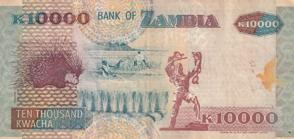 Zambia Ten Thousand Kwacha Old Issue World Note