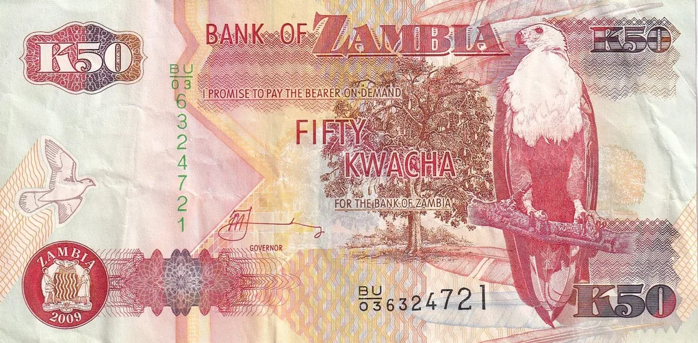 Zambia Fifty Kwacha Old Issue World Note