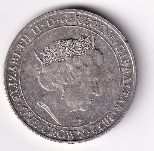 United Kingdom, Gibraltar 1 Crown 2022- ELLIZABETH II Commemorative issue Rare Coloured Coin#V-54