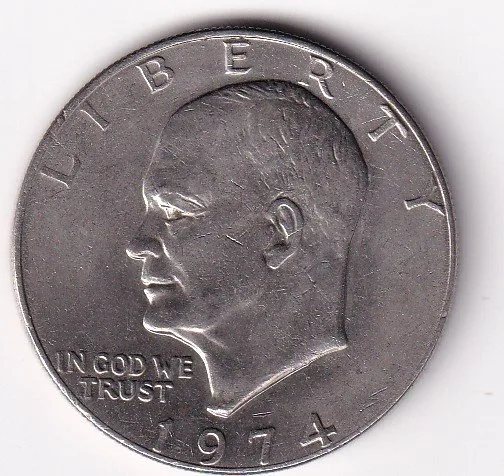United States 1 Dollar 1974 "Eisenhower Dollar" Rare big size Coin #V-60