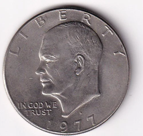 United States 1 Dollar 1977 "Eisenhower Dollar" Rare big size Coin #V-61
