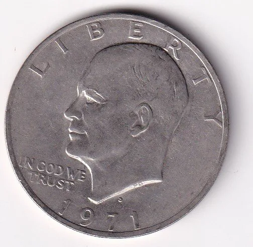 United States 1 Dollar 1971 "Eisenhower Dollar" Rare big size Coin #V-63
