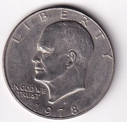 United States 1 Dollar 1978 "Eisenhower Dollar" Rare big size Coin #V-64