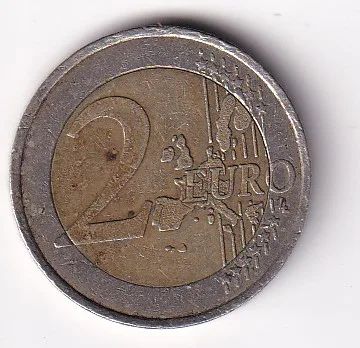 France 2 Euros 2001 1st map Bimetallic Rare lowest Price Coin #N339