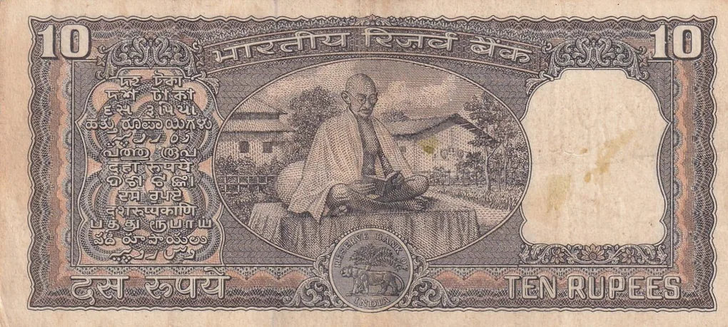 B.N Adarkar Ten Rupees Gandhi 10 Rupees Good Condition Note