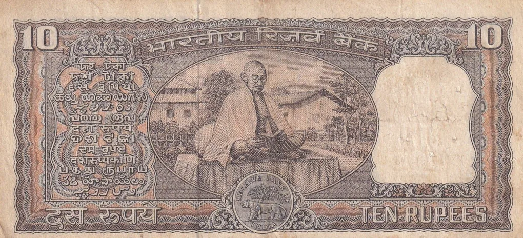 B.N Adarkar Ten Rupees Gandhi 10 Rupees Good Condition Note