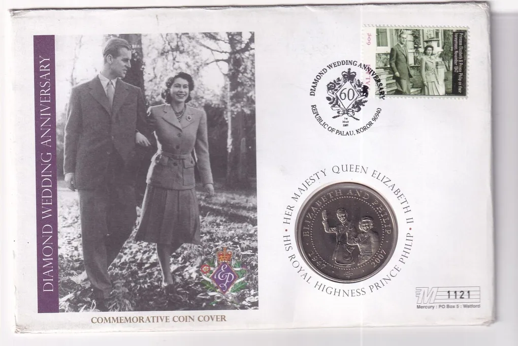 COOK Islands 1 Dollar 2007 - *Queen Elizabeth II* Diamond Wedding Anniversaty Commemorative Coin First DAY Cover Mint Pack GEM UNC