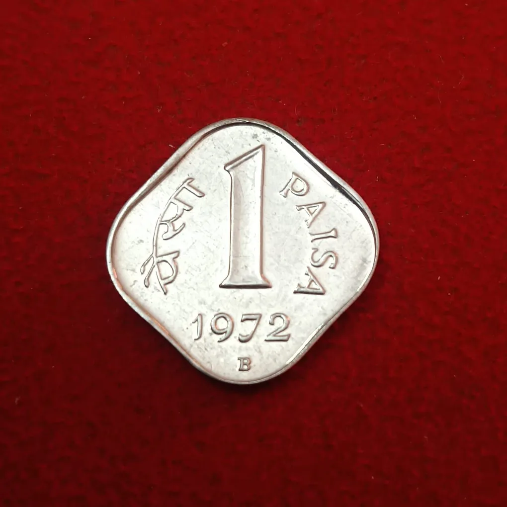 Rare One Paise Proof Set Coin 1972 B Mint Gem Bunc Condition
