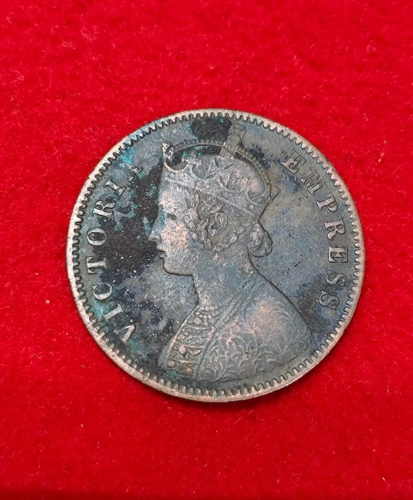 One Quarter Anna 1884 Coin Victoria Empress