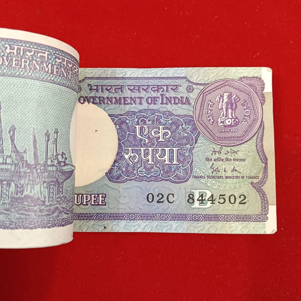 One Rs Small Coin Rare Full Bundle Finance Secretary Gopi Kishan Arora 1989 Year Unc Condition 844501