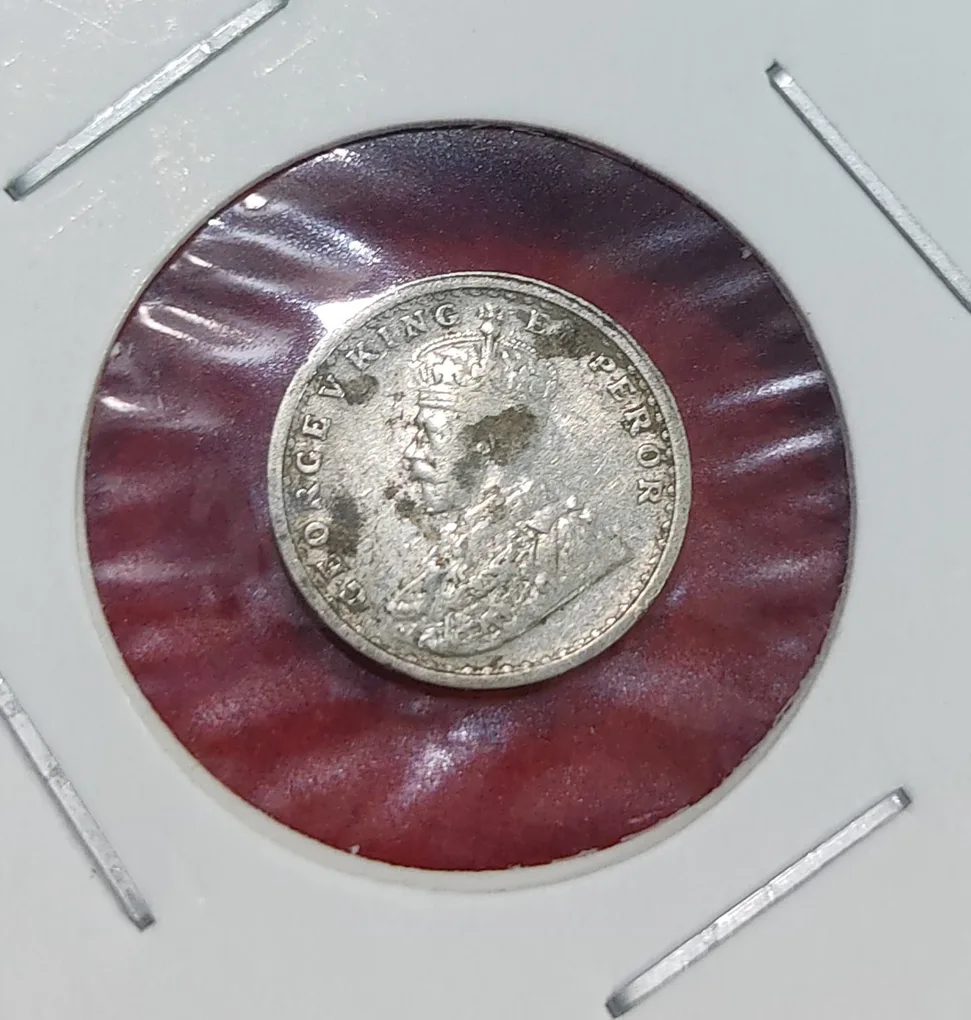 Two Anna George V 1911 Calcutta Mint
