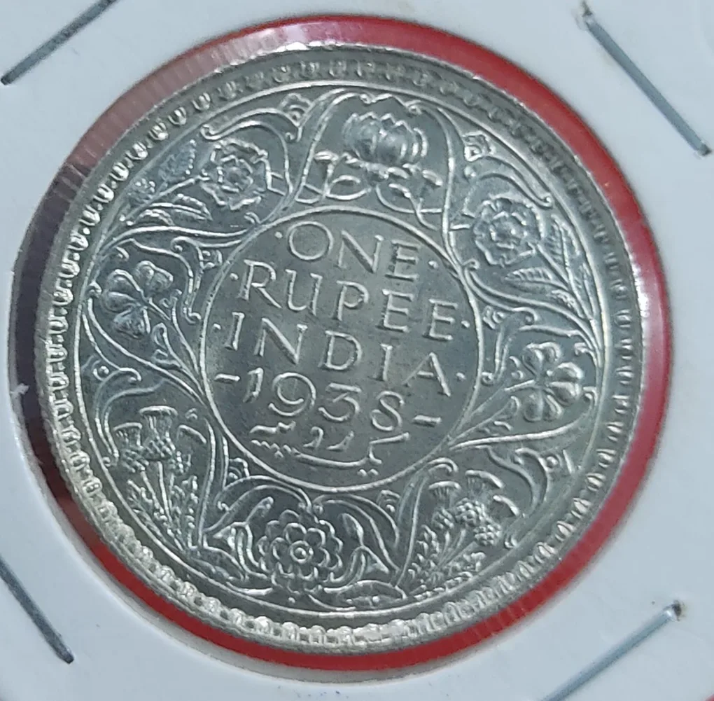 One Rupee Silver Coin George VI 1938 Bombay Mint GEM UNC Condition